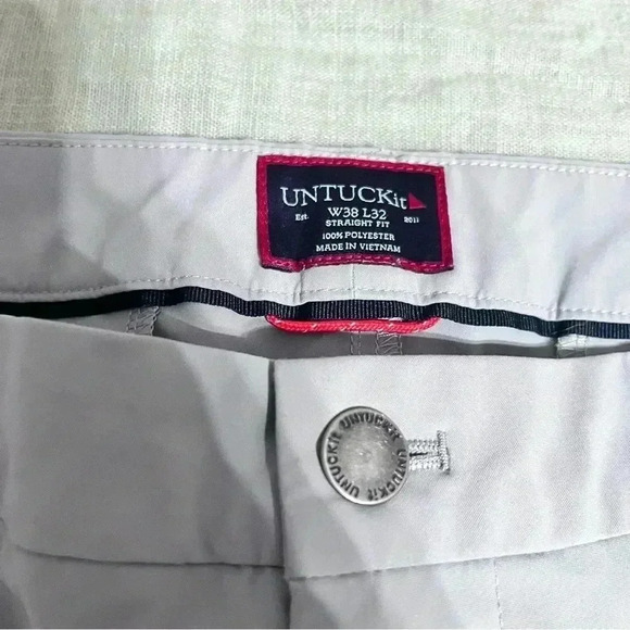 Untuckit Pants Straight Fit Men Sz 38 x 32 Gray - Picture 8 of 10